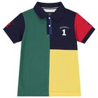 Boys Multi-Coloured Logo Polo Shirt, 1, hi-res