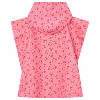 Girls Pink Crab Hooded Towel