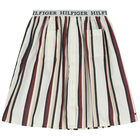 Girls Ivory Logo Striped Skirt, 1, hi-res