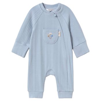 Baby Boys Blue Ribbed Romper