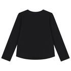 Girls Black Logo Long Sleeve Top, 4, hi-res