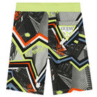 Boys Black & Grey Logo Shorts, 3, hi-res