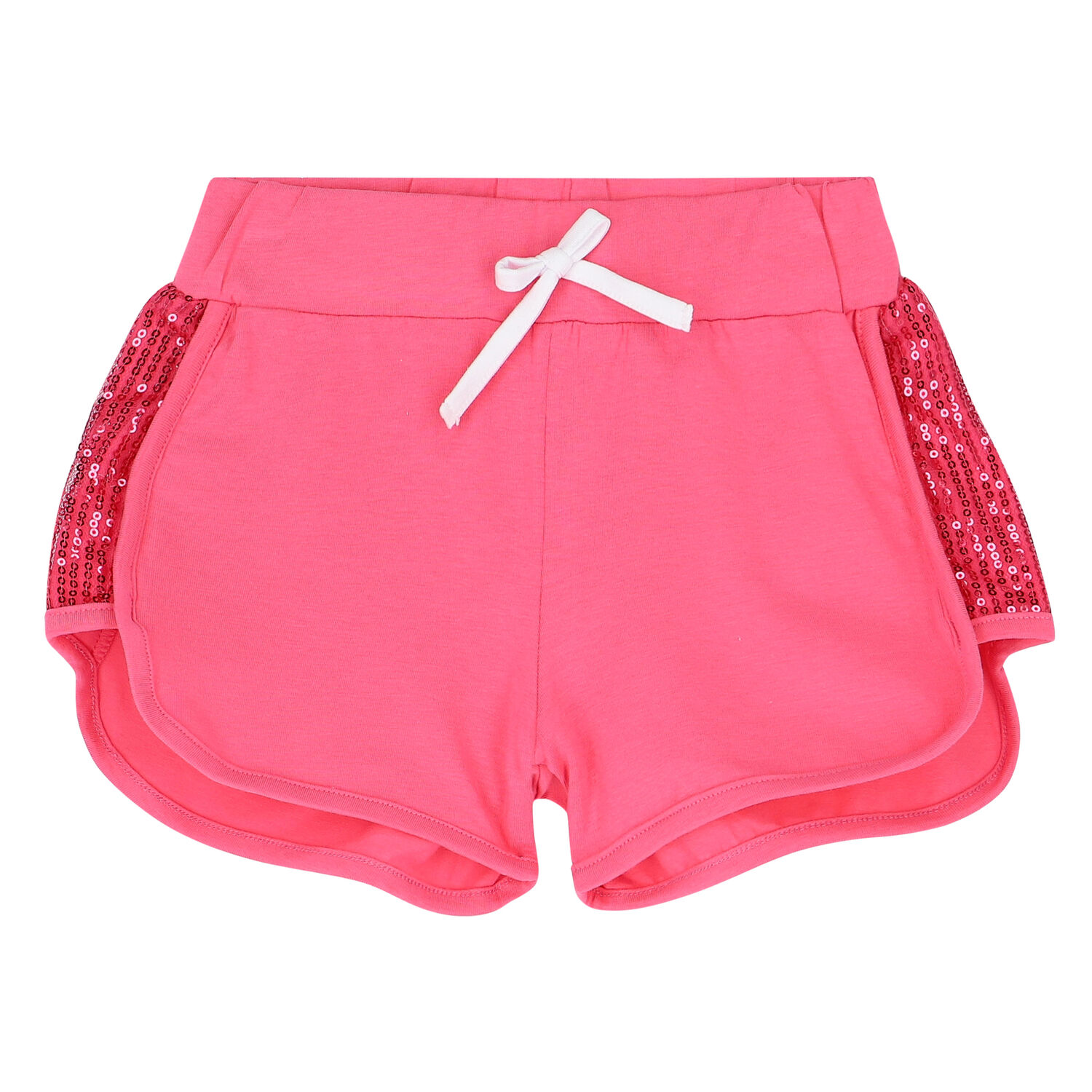 Girls White & Pink Embellished Shorts Set, 1, hi-res