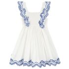 Girls White Broderie Anglaise Dress, 1, hi-res