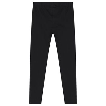 Girls Black Logo Leggings