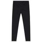 Girls Black Logo Leggings, 2, hi-res