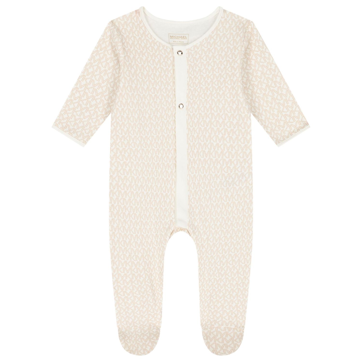 Baby Girls Ivory & Gold Logo Babygrow Gift Set, 1, hi-res