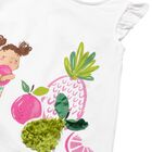 Younger Girls White Fruit Print Dress, 2, hi-res