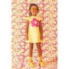 Girls Yellow & Pink Flower Logo Dress, 1, hi-res