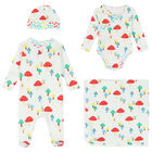 Baby Girls White Mushroom 4-Piece Set, 1, hi-res