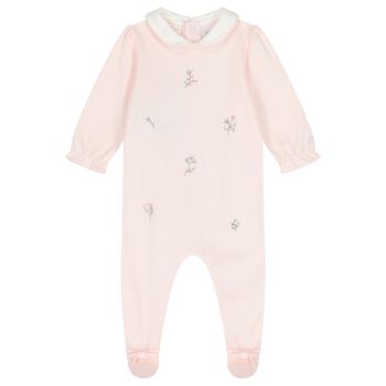 Baby Girls Pink Floral Babygrow