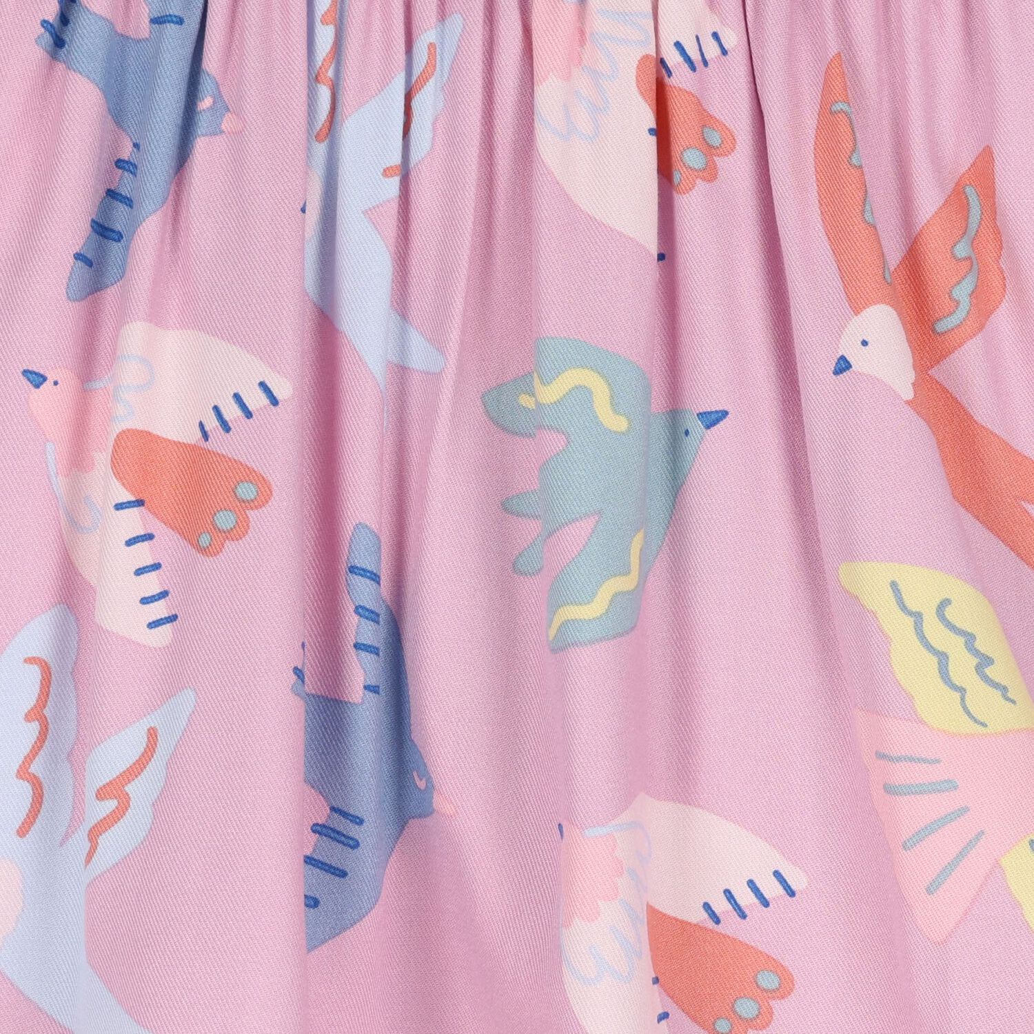 Girls Pink Birds Skirt, 1, hi-res