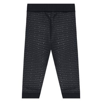Younger Boys Navy Blue Logo Joggers