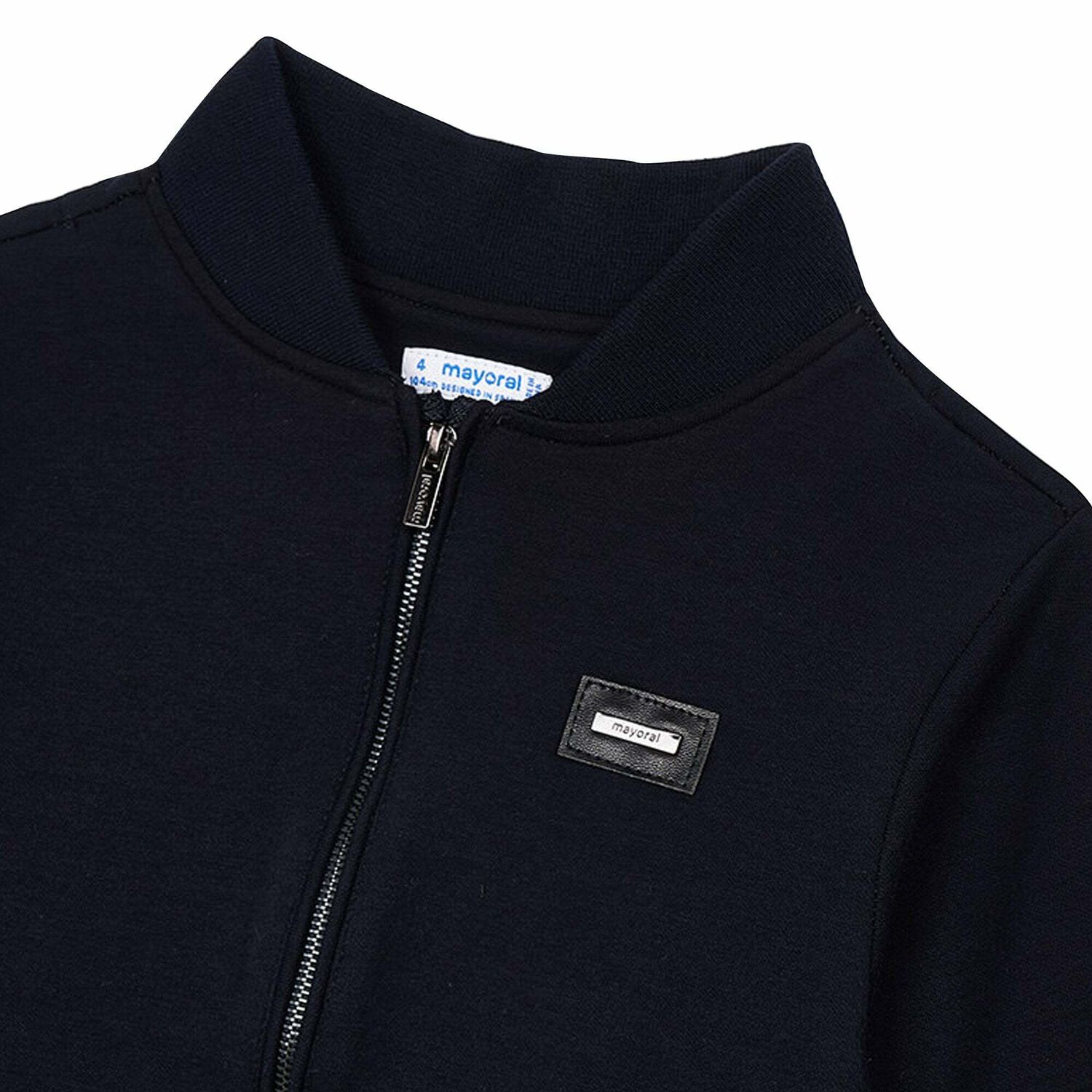 Boys Navy Blue Zip Up Top, 1, hi-res