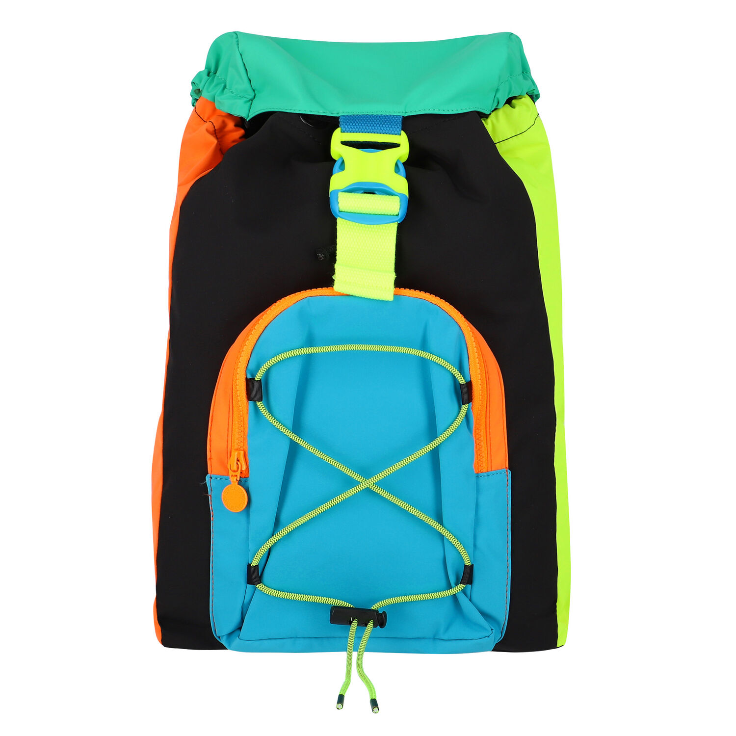 Boys Black, Neon Green & Neon Orange Backpack, 1, hi-res