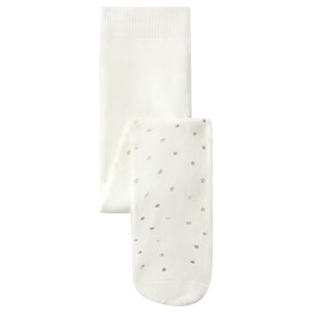 Younger Girls Ivory Stars Tights