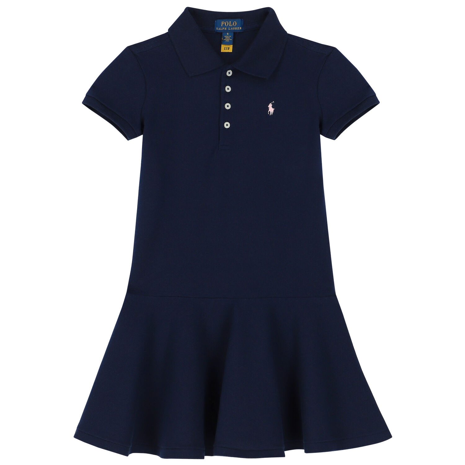 Girls Navy Logo Polo Dress, 1, hi-res image number null