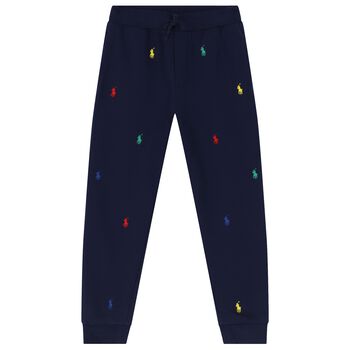 Boys Navy Blue Logo Joggers