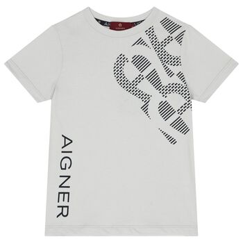 Boys Grey Logo T-Shirt