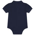 Boys Navy Blue Logo Babysuit Gift Set, 1, hi-res