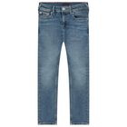 Boys Blue Logo Denim Jeans, 1, hi-res