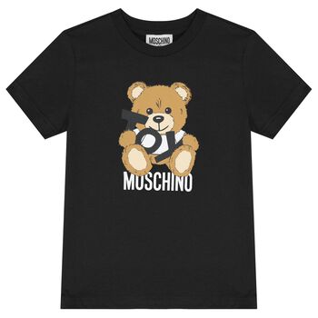 Black Teddy Bear Logo T-Shirt