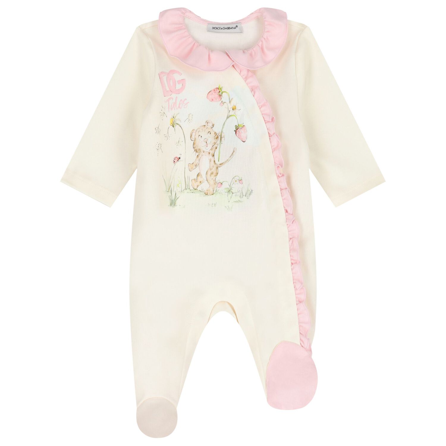 Baby Girls Ivory & Pink Leopard Babygrow Gift Set, 1, hi-res