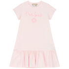 Girls Pink Logo Dress, 1, hi-res