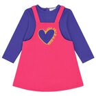 Girls Purple & Pink Heart Dress Set, 1, hi-res