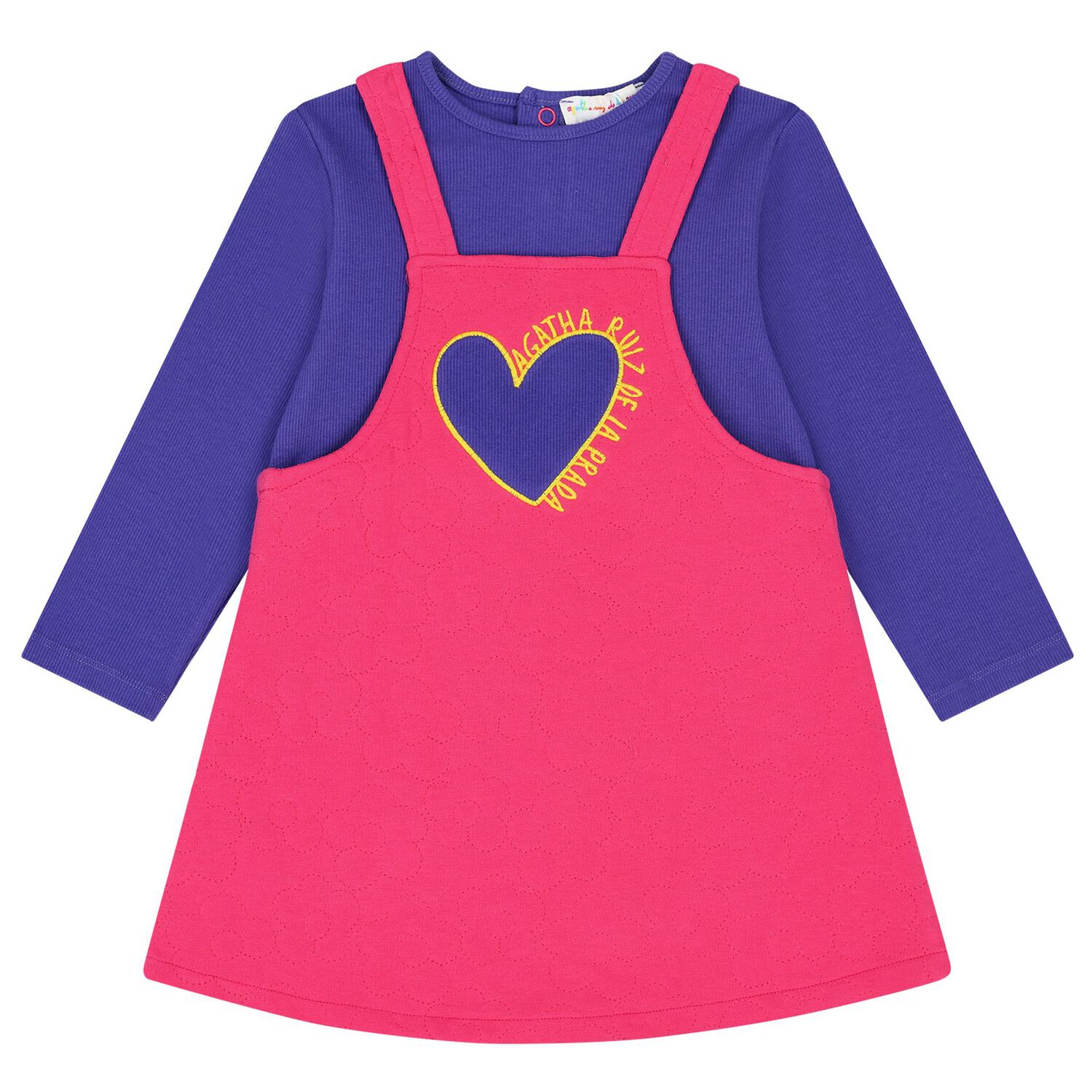 Girls Purple & Pink Heart Dress Set, 1, hi-res