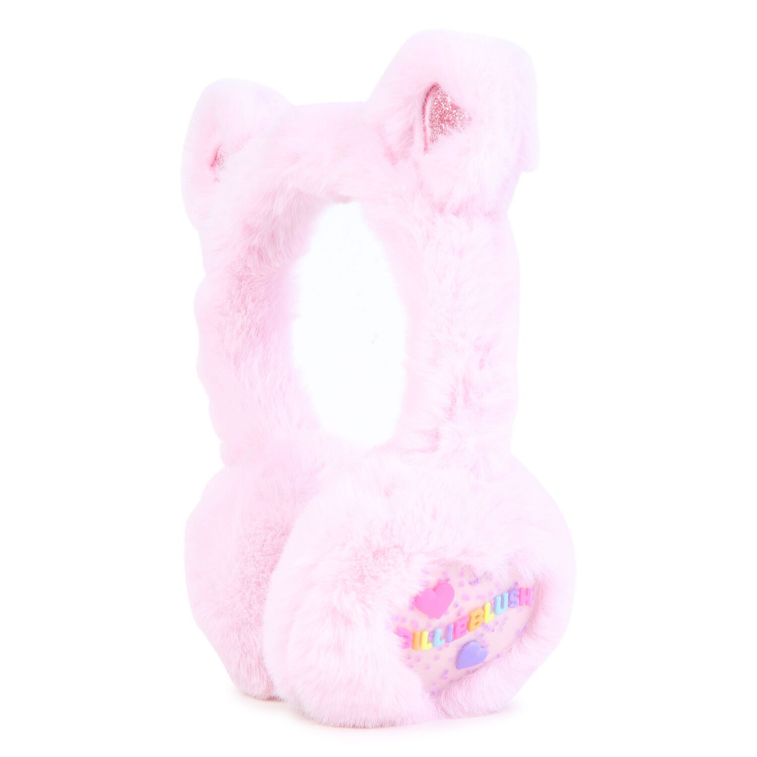 Girls Pink Faux Fur Earmuffs, 1, hi-res