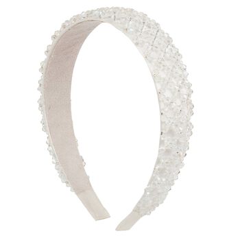 Girls White Embellished Headband
