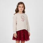 Girls Beige & Red Flower Skirt Set, 4, hi-res