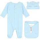 Baby Boys Blue Logo Babygrow Set, 1, hi-res