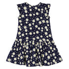 Girls Navy Floral Dress, 2, hi-res