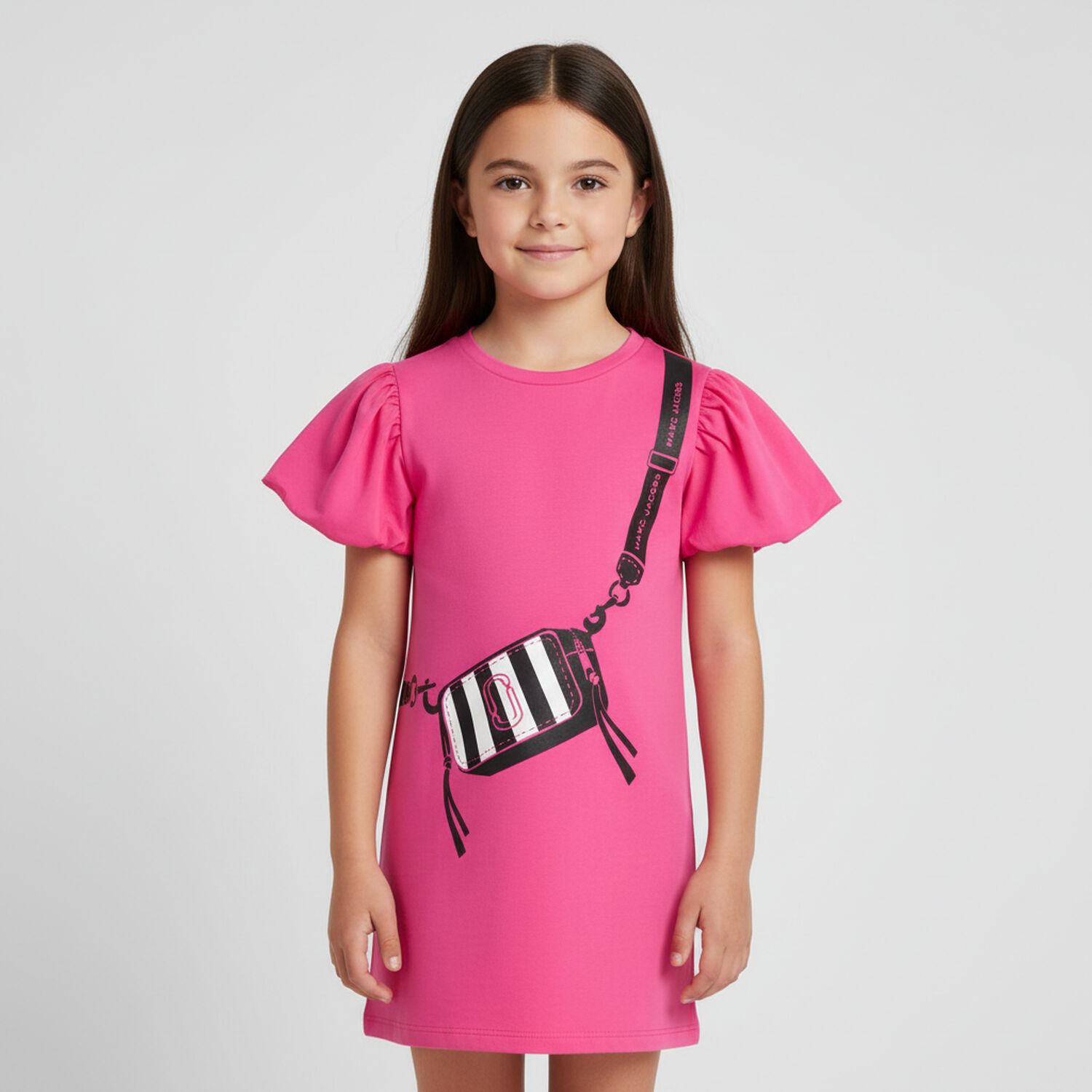 Girls Pink Logo Bag Dress, 1, hi-res