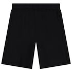 Boys Black Teddy Bear Logo Shorts, 3, hi-res