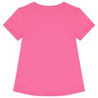 Girls Pink Embellished Logo T-Shirt, 3, hi-res