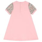 Younger Girls Pink Logo Heart Dress, 2, hi-res