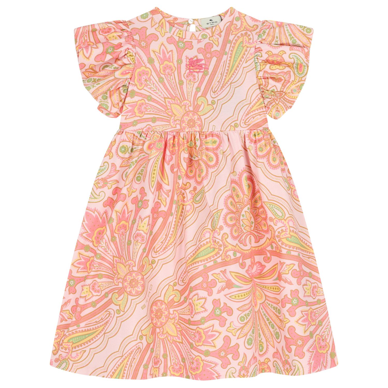 Girls Pink Floral Paisley Dress, 1, hi-res