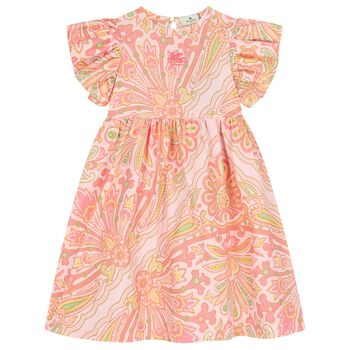 Girls Pink Floral Paisley Dress