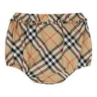 Baby Girls Beige Check Dress Set, 1, hi-res