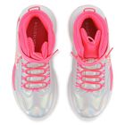 Girls Silver & Pink Faux Leather Trainers, 1, hi-res