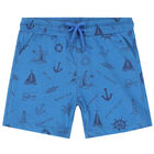 Younger Boys White & Blue Shorts Set, 1, hi-res