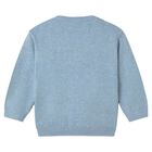 Younger Boys Blue Knitted Jumper, 1, hi-res