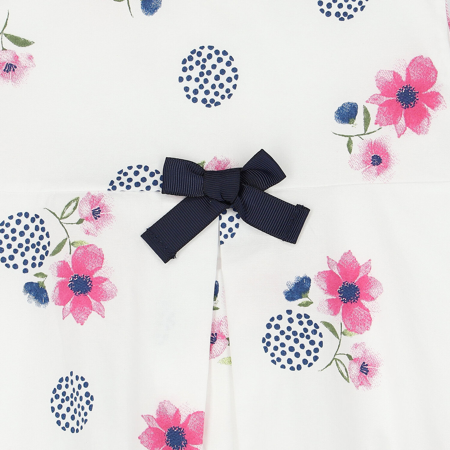 Girls White Floral Dress, 1, hi-res