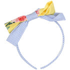 Girls Blue & White Striped Headband, 1, hi-res