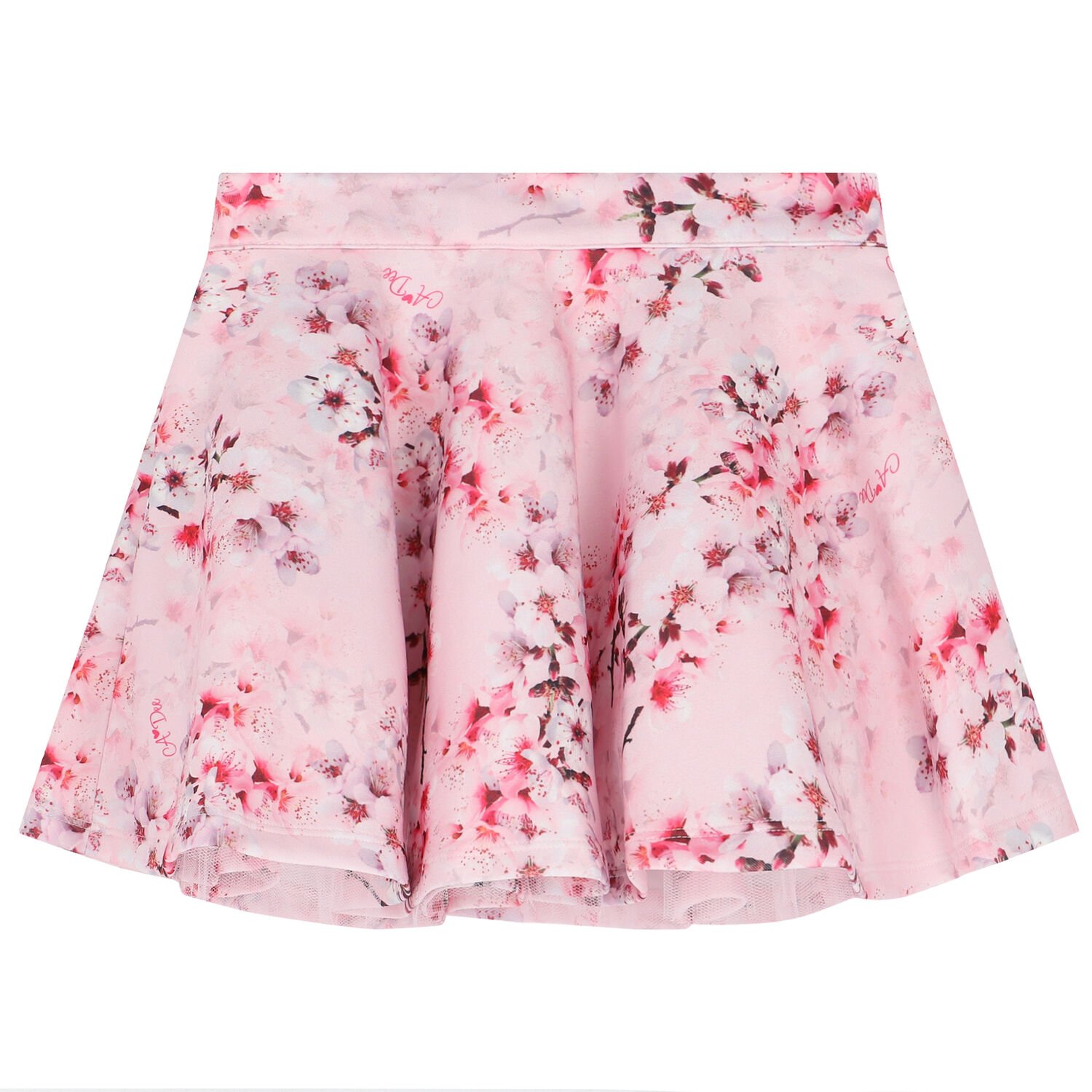 Girls Pink Floral Skirt, 1, hi-res