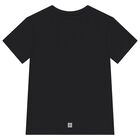 Boys Black Logo T-Shirt, 1, hi-res
