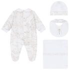 White & Beige Geo Map Babygrow Gift Set, 1, hi-res